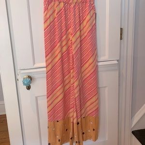 Anthropologie Wide-leg Pants Hot Pink Orange Small